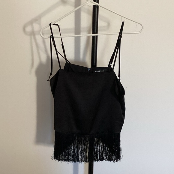 Bailey 44 Elegant Black Fringe Camisole - Picture 2 of 6